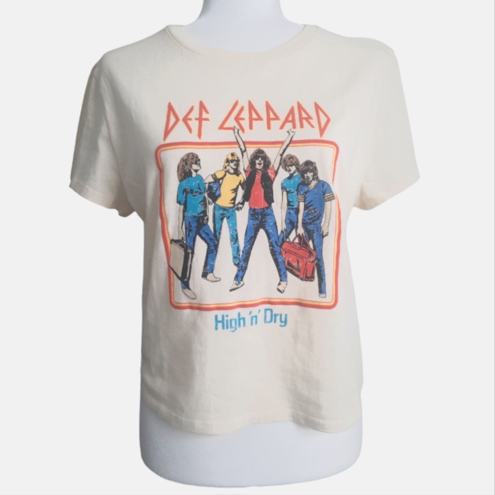 Def Leppard crop top t-shirt size XXL